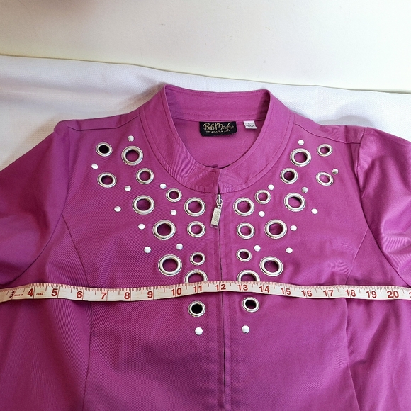Bob Mackie brand" The Mave with Grommets" Quite luxury zipper closer jacket. - Picture 3 of 10